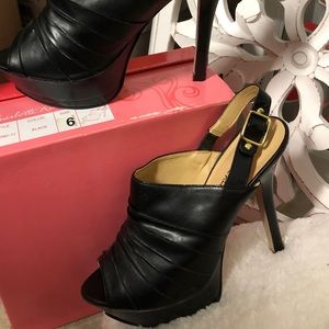 Charlotte Russe sling black platform heels black Size 6